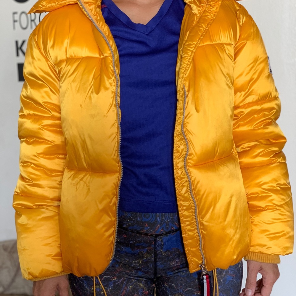 Tommy Hilfiger XXS yellow puffer jacket with hood